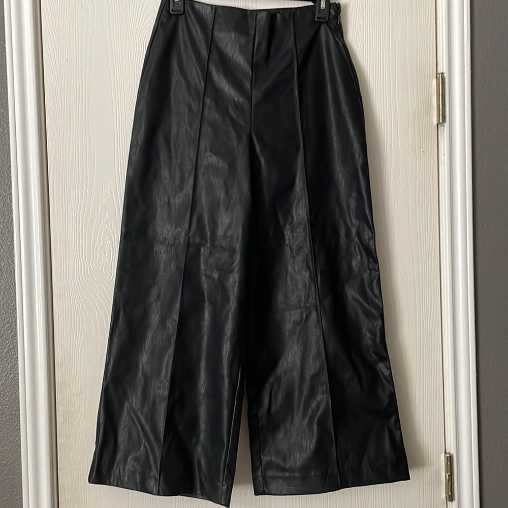 Faux leather culottes